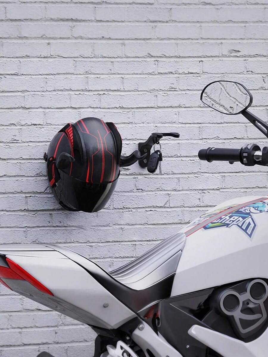 Rak Helm Gantung Dinding - Terbuat dari Bahan ABS, Hemat Ruang, Pemasangan Cepat dan Mudah, Cocok untuk Berbagai Jenis Helm, Permukaan Bertekstur Anti Selip, Kekuatan Tinggi dan Fleksibilitas Baik, Mengurangi Kekacauan, Mengatur, Sempurna untuk Penggunaan di Rumah atau Garasi, Termasuk Gantungan Kunci, Melindungi Helm dari Kerusakan, Gantungan Dinding Multifungsi untuk Menyimpan Helm, Kunci, Topi, dan Lainnya. - MultiWarna - View 1