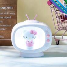 Miniso 1pc Hello Kitty TV Shaped Night Light, Cute Design, LED Illumination, 5.2*6.14 Inches - White - View 3