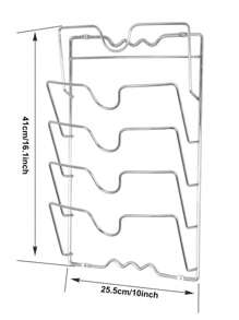 1 pièce Étagère de rangement murale de cuisine à 5 niveaux | Organisateur multifonctionnel pour couvercles de casseroles et planches à découper, installation par perçage, gain d'espace