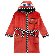 Disney Cars Dressing Gown | Hooded Boys Bathrobe | Boys' Sleepwear & Robes | Lightning McQueen Clothes | Fast UK Delivery Shipping | Trusted UK Seller | Great Gift For Kids | Perfect For Sleepovers, Halloween, Birthdays And Christmas - Red - View 1