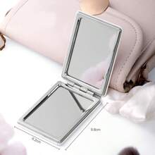 1PC Portable Led Lighted Magnifying Travel Makeup Mirror 1X/2X Magnification Folding Dual Sided Compact Handheld Illuminated Mirror For Home Tabletop Decoration, Bathroom, Dresser Vanity & Countertop Bedroom Travel Dormitory Mirror Women Gift,Graduation Season Gift