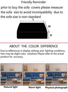 1 pieza Funda elástica para sofá, funda de cojín de tela reforzada con cobertura completa antideslizante, funda universal para sofá de 4 estaciones, decoración de habitación, cubierta protectora apta para mascotas, lavable a máquina, se ajusta a sofás en forma de L y de 1/2/3/4 plazas