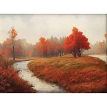 1pc Wall Arts Posters Optional Frame Nordic Autumn Farmhouse Landscape Poster Prints For Living Room Home Decor Abstract Rustic Scenery Canvas Painting Wall Art Vintage - Multicolor - View 17