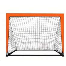Adult/Teen Foldable Soccer Goal, Durable Nylon Soccer Goal, Suitable For Indoor And Outdoor Training, Backyard Playground Soccer Target Net, Portable And Easy To Install, Great For Garden And Outdoor Games, Durable Outdoor Sports Equipment, Sports Goods, Halloween/Christmas Gift[Includes 1 Set Of Soccer Goal + 1 Pcs Size 2 PVC Ball + 1 Pcs Air Pump] - Orange - View 1