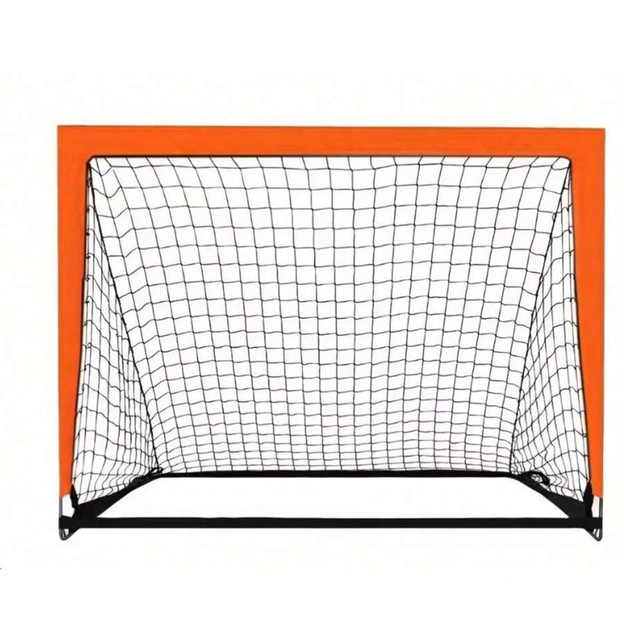 Adult/Teen Foldable Soccer Goal, Durable Nylon Soccer Goal, Suitable For Indoor And Outdoor Training, Backyard Playground Soccer Target Net, Portable And Easy To Install, Great For Garden And Outdoor Games, Durable Outdoor Sports Equipment, Sports Goods, Halloween/Christmas Gift[Includes 1 Set Of Soccer Goal + 1 Pcs Size 2 PVC Ball + 1 Pcs Air Pump] - Orange - View 1