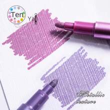Set de 12 rotuladores metálicos, resistentes al agua y a la decoloración, bolígrafos de pintura de colores para pintar piedras, manualidades, álbumes de fotos DIY, madera, plástico, cerámica, vidrio, metal, piedra, tela, y papel. De vuelta a la escuela