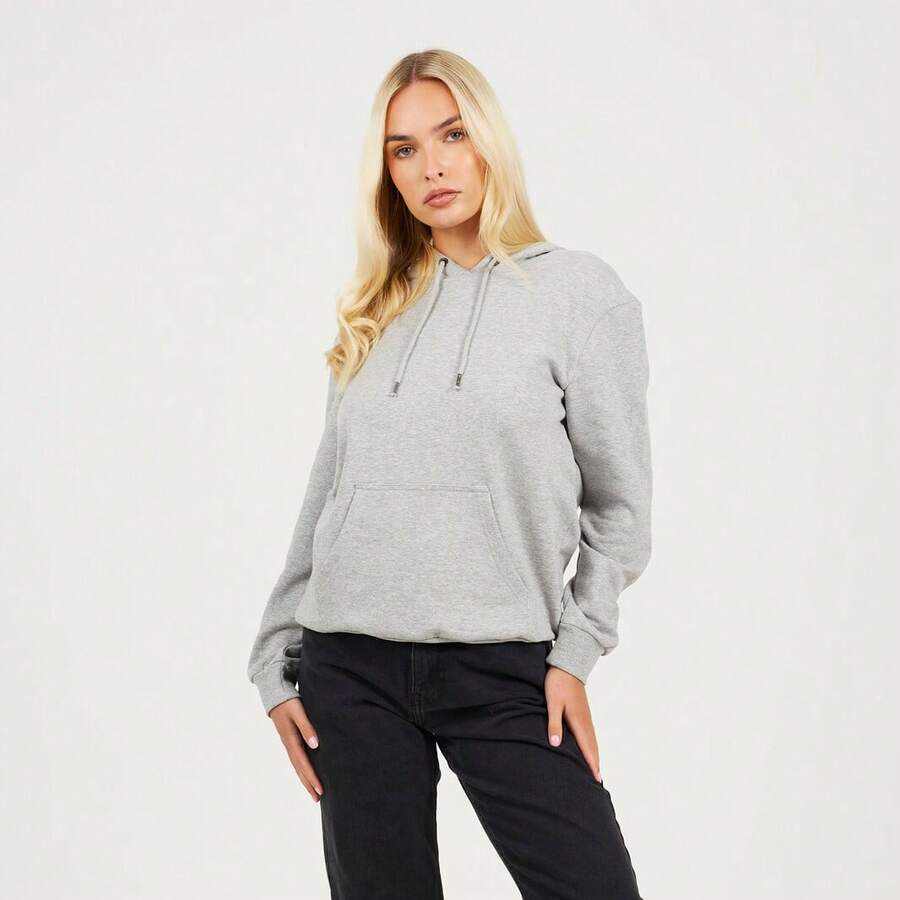 brave soul Classic Hooded Sweatshirt, Grey - Grey - View 1