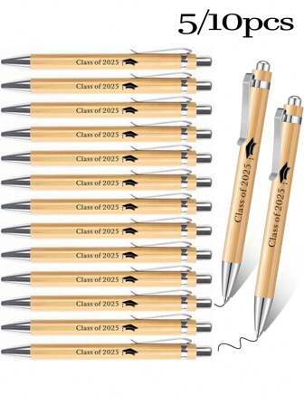 10 支/套 2025 返校教师答谢礼品笔，包含 5 支或 10 支竹圆珠笔，适合返校使用的文具笔，适合作为教师答谢礼物，优秀学生的毕业礼物，以及儿童返校礼物，非常适合批发，教师答谢礼物（30/10/5 支）
