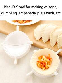 3件套饺子模具、DIY饺子模具、饺子制作器具、压面机、快速简便的饺子制作器、用于制作完美形状饺子的塑料模具、手动饺子制作器、塑料饺子模具、快速饺子夹、可在洗碗机中清洗 - 白色 - 查看 4