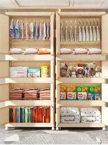 5/4/3/2/1-Layer Transparent Folding Wardrobe, No Assembly Required, Plastic Storage Box Cabinet For Bedroom, Baby & Children Organizer