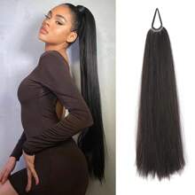 Braid DIY Ponytail Extensions Synthetic With Hair Tie Wrap Around Hair Braid Extensions Tail Rubber Band Hair Ring 28 Inch Ombre