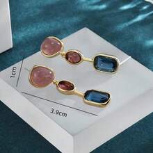 1 Pair Fashion Sweet Mix-Color Geometric Earrings - Multicolor - View 6