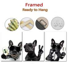 1pc Frameless Modern Simple Black And White Fashionable Dog Canvas Posters Vintage High-Definition Printing Wall Arts Suitable For Living Room, Bedroom, Dormitory, Study, Dining Room, Bar Wall Decoration, Home Decoration ,Wall Art With Frame