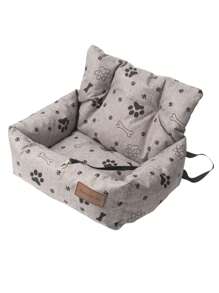 1pc Detachable Pet Car Seat Cushion, Suitable For All Seasons, Pet Car Seat, Pet Bed, With Leash, Fit For Medium & Small Cats And Dogs