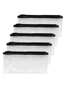 Estojo transparente para lápis, ideal para viagens (1 unidade, 3 unidades ou 10 unidades), perfeito para guardar maquiagem e outros materiais escolares e de escritório. Feito de material transparente para fácil visualização.