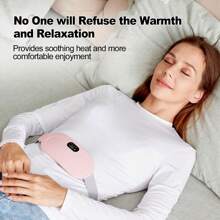 1 Pc Rechargeable Menstrual Heating Pad, Cycle Cordless Heating Pad For Cramps, Hot Massage Stomach Heating Pad With 3-Speed Temperature Adjustment And 4-Speed Massage Modes, Portable Electric Heating Belly Wrap Belt For Women And Girls' Gift