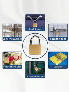 1pc Customized Engraved Anniversary Keyed Padlock Gift - Brass Romantic Love Lock With 3 Keys, Suitable For Weddings, Bridges Or School Lockers, Ideal Gift For Her, Boyfriend, Girlfriend, Family, Friends, Students, Fathers Day, Anniversary, Graduation, Wedding, Business/Work/Office - Multicolor - View 9