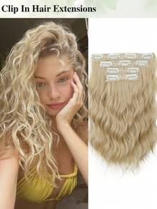 4PCS 12 Inch Clip In Hair Extensions, Invisible Lace Weft,Synthetic Natural Soft Hair Extensions,Suitable For Women And Girls For Daily Or Party Use. - Multicolor - View 18