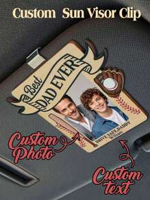 1 Stück personalisierter Fotorahmen, vertikaler Acryl Autosonnenblendenclip mit personalisiertem Fotorahmen, personalisierter digitaler Fotorahmen, personalisierte Sonnenblende, Geschenk zum Vatertag, personalisiertes Foto, personalisierter Autofotohalter