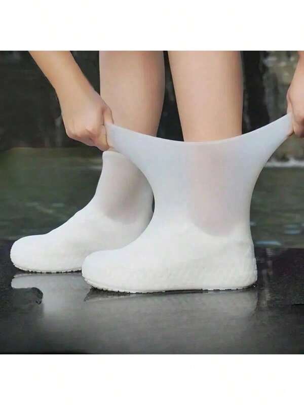 1 Pair Of Outdoor Latex Rain Boots Waterproof Shoe Covers, Suitable For Multi-Scenario Waterproof Shoe Covers. Durable, One Size Fits All For Women