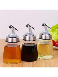 1pc Lead-Free, Durable, Corrosion-Resistant Kitchen Glass Oil Dispenser And Container, Suitable For Soy Sauce, Vinegar, Spice Oil, Olive Oil And Other Edible Oils And Condiments (Leak-Proof Design) - Multicolor - View 5