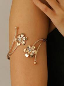 1 Peça Pulseira de Borboleta com Flor Vazada para Mulheres, Design Elegante e Personalizado, Presente para Férias, Festa, Viagem