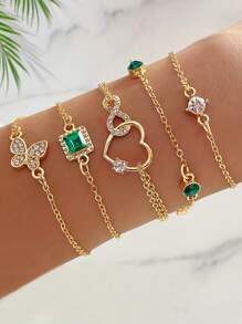 Ensemble de bijoux pour femme 5 pièces, bracelet à la mode et décontracté, idéal au quotidien et comme cadeau de Noël pour vos amis.