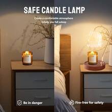 GEEZO Fragrance Candle Warmer Lamp,Electric Candle Warmer With Timer & Dimmer,Mom Christmas Birthday Gifts For Women, House Warming Gifts New Home Bedroom Decor - 棕色 - 查看 5