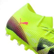 Puma FUTURE 8 MATCH MG 足球鞋，男女款减震设计，场上比赛和训练鞋，型号 108368-03 - 黃色-黑色-杏仁色 - 查看 9