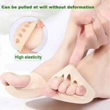 5pcs/Pack Flesh-Colored Invisible 5-Toe Socks - Comfortable Sweat-Absorbent Foot Pad, Pain Relieving Split Toe Design, Suitable For High Heels And Sandals, For Women