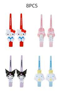 Sanrio 1/2/4/8 pezzi Fermagli per capelli Hello Kitty, My Melody, Kuromi, Cinnamoroll, parole Y2K, fermagli per capelli a forma di gatto kawaii, accessori per capelli, regali, decorazioni per il bagno, decorazioni autunnali, accessori per il ritorno a scuola
