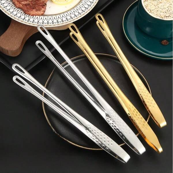 1 pièce Pince à aliments en acier inoxydable, pince à BBQ à long manche antidérapante, pince à viande, accessoires de cuisine
