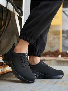 夏季气垫安全鞋，男女舒适透气工作运动鞋，钢头鞋，防刺穿防锤击安全防护鞋，男女工业建筑防护鞋