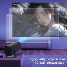 HASATEK HASATEK przenośny inteligentny projektor 4K HY320, Android 11, 4K 1280*1080P, podwójne WiFi, regulowany w zakresie 180°, odpowiedni na kemping i do kina domowego, idealny prezent dla rodziny i przyjaciół