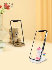 beanlieve Stojak na telefon stacjonarny z uroczymi wzorami zwierząt dostępny w wielu kolorach kompatybilny z 'em, telefonem z Androidem, prezentem urodzinowym, dla rodziny, przyjaciół, uchwytem na telefon, akcesoriami do telefonów - wielobarwność - Zobacz 6