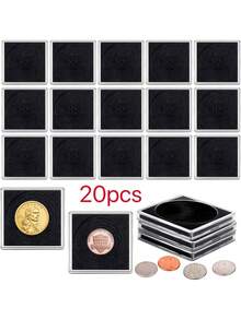 5/10/20/40pcs Coin Collection Box Set - Transparent Coin Capsules, Round Plastic Coin Boxes, Coin Collection Storage Boxes, Commemorative Coin Protectors, Christmas, Adjustable Coin Protector Cases, Coin Display Holders, Coin Collecting, Round Boxes - Multicolor - View 5
