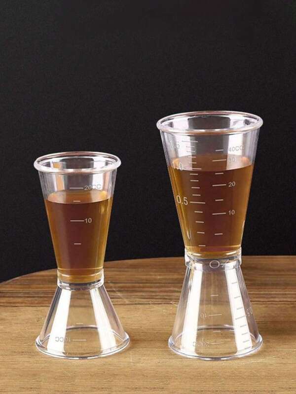 2 Stücke Doppel-Kopf Jigger Set, doppelköpfige Bar Messbecher, für Bar Cocktail Mischerei, abgewinkelte Messbecher, professionelles Barkeeper Werkzeug für Milchtee-Geschäft