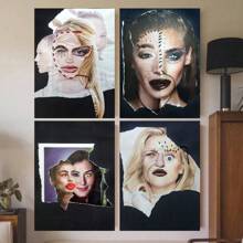 Set Of 1/3 Pcs Pop Vintage Wall Arts Posters, Abstract Female Portrait Prints, Modern Office, Bathroom, Dormitory, Living Room, Bedroom, Home Decoration Unframed-Style ,Wall Art With Frame