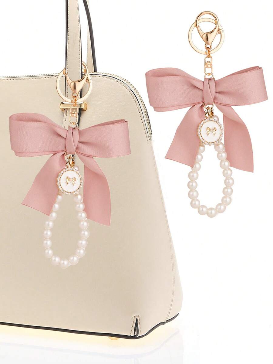 1pc Bow Knot Woven Keychain, Fashion Bag Charm & Car Key Chain ...