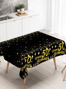 1 Pieza Mantel desechable de mesa para cumpleaños, en negro y dorado, para 18, 30, 40, 50 o 60 años, decoración de fiesta, suministros de fiesta, decoración del hogar, decoración de mesa, favor de fiesta para cocina, comedor o celebraciones - cumpleaños de oro negro - Ver 14