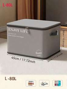 1 Waterproof 50L/80L150L Large-Capacity Gray Lockable, And Odor-Free Large-Capacity Storage Box Can Store Clothes, Toys, Snacks, Etc. It Is A Must-Have Seasonal Storage Box For Families - Multicolor - View 7