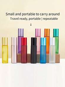 5 szt. 10 ml matowe szklane butelki z kulką - wymienne fiolki na olejki eteryczne, pojemniki na próbki perfum, kosmetyki podróżne | Bezzapachowy, trwały materiał szklany (puste butelki)