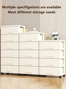 5/4/3/2/1 Drawer Style Storage Cabinet, Narrow Gap Side Shelf Unit, Multi-Layer Plastic Bedside Cabinet, Bathroom