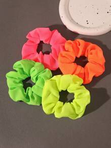 4 pezzi Set di Accessori Per Capelli Neon Scrunchies Per Donne, Elastici Per Capelli Scrunchie