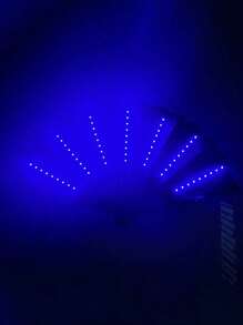 Abanico plegable grande con luces LED para fiesta, regalo, espectáculo, boda, cumpleaños, decoración del hogar, discoteca, accesorios fluorescentes, cosplay, que brilla en la oscuridad (sin batería)