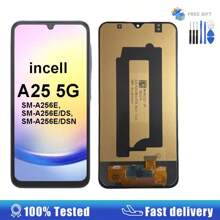 Incell Compatible With Galaxy A25 5G A256 LCD Display Touch Screen Digitizer Assembly Compatible With Galaxy A15 5G A156B With Frame A35 A55 Screen Replacement Parts