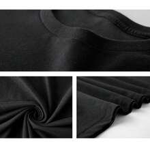 A Loose T-Shirt, Boutique Pattern, Black, White, Navy Blue, Apricot, Dark Gray Casual, Cute, Party, Elegant Sexy, 100% Cotton Casual T-Shirt, Short Sleeve Neutral T-Shirt, Beach, Date Night, Wedding, Sports, Office, Home, Baby Shower, Full Moon, Garden, Dinner, Photo Street.Merry And Bright Christmas Lights Santa Hat Xmas Pajama 2024 T-Shirt - Black - View 4