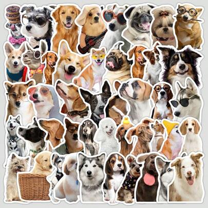 50Pcs Dog Stickers Dog Decor Animal Stickers Dog Gifts Pet Stickers Cartoon Stickers Dog Toys Colored Stickers Vinyl Stickers Stickers For Water Bottle, Hydroflask, Guitar, Luggage, Phone, Case, Laptop, Skateboard, Gift