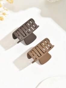 Set de 5 pinzas de pelo cuadradas huecas simples de color beige mate, accesorios para coleta, pinzas de pelo, pasadores de pelo, ganchos de pelo, sujetadores de pelo, recogedor de pelo para mujer, para vacaciones y atuendos de invierno