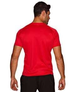 Kit With 3 T-Shirts Dry Fit Shirts Plain Black-White Gray Men's Short Sleeve - Casual - Training - Gym - Sports - Exercises - Running-Party - Đỏ - Xem 3